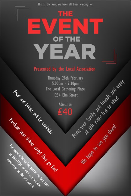 Red and Silver Poster Product Front