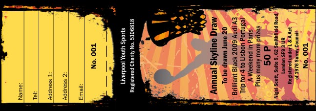 Basketball Raffle Ticket Product Front