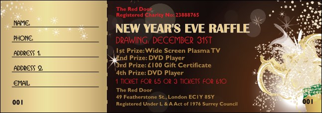 Champagne Bistro Raffle Ticket Product Front
