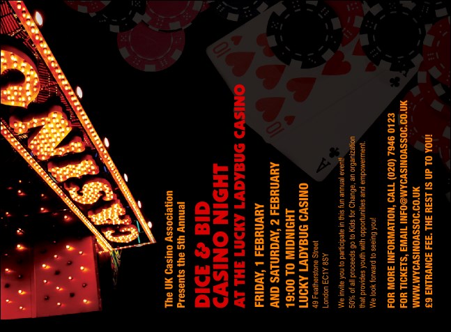 Casino Night Invitation Product Front