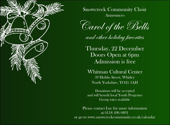 Christmas Bells Invitation
