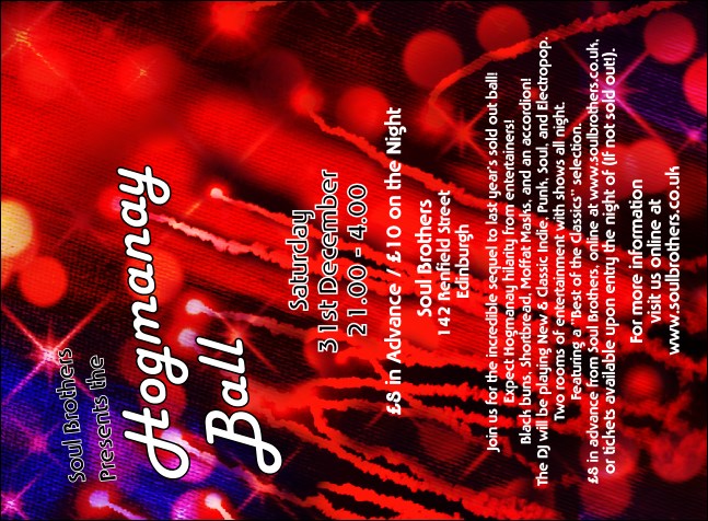 Colourful Hogmanay Invitation Product Front