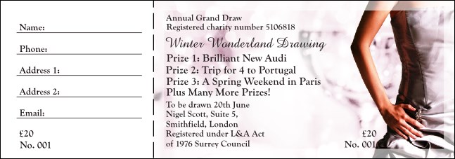 Dinner Dance Raffle Ticket Product Front