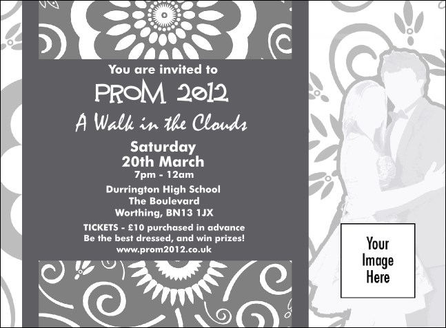 Grey Prom Invitation Product Front