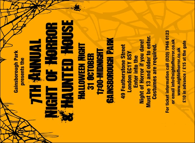 Spider Web Invitation 002 Product Front