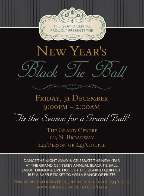 Classic Black Pinstripe Invitation