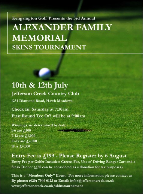 Golf Photo Invitation Product Front