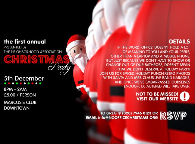 Santa Line Up Invitation Product Front