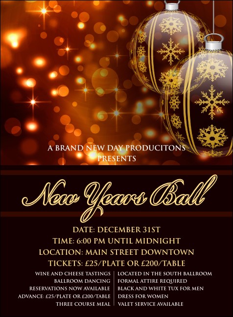 Golden Ornament Invitation Product Front