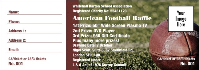 American Football Raffle Product Front