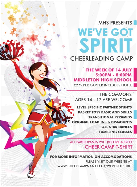 Cheerleading Spirit Invitation Product Front