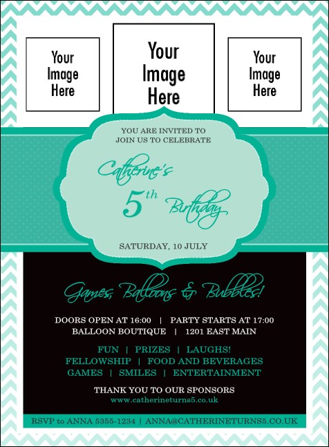 Happy Birthday Chevron Invitation Product Front