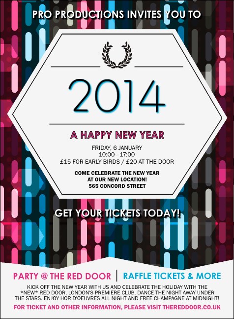 Year Neon Lights Invitation Product Front