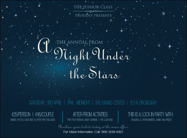 Star Theme Invitation Product Front