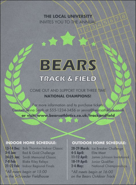 Track and Field Invitation Product Front