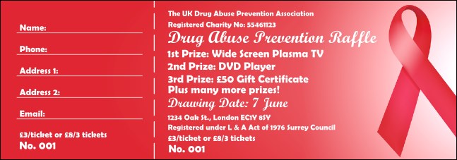 Red Ribbon Raffle Product Front