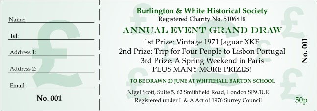 Money Raffle Ticket Product Front