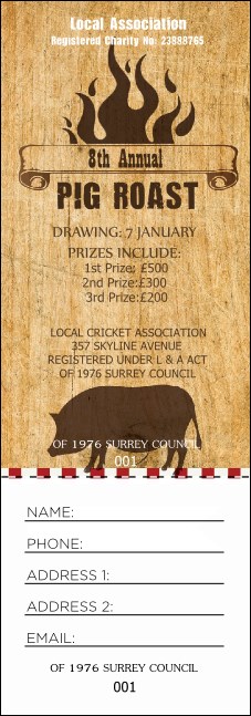 Pig Roast Raffle Ticket Product Front