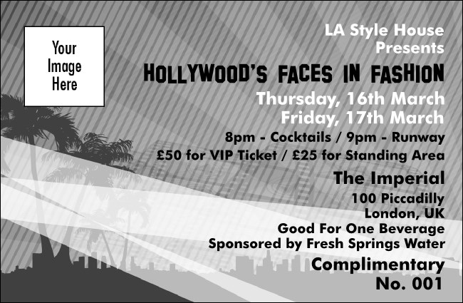 Hollywood BW Drink Ticket