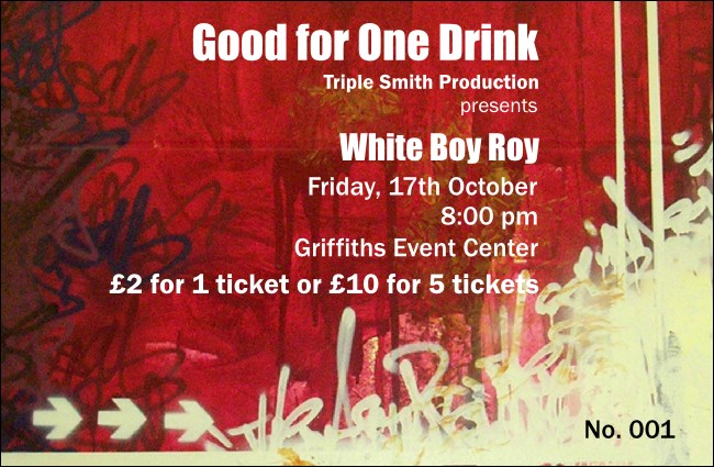 Red Hip Hop Drink Ticket