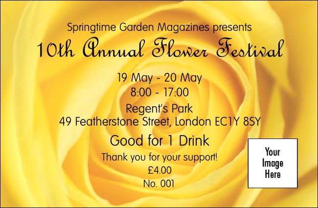 Yellow Rose Drink Ticket Product Front