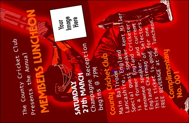 Cricket Drink Ticket Product Front