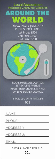 World Music Raffle Ticket Product Front