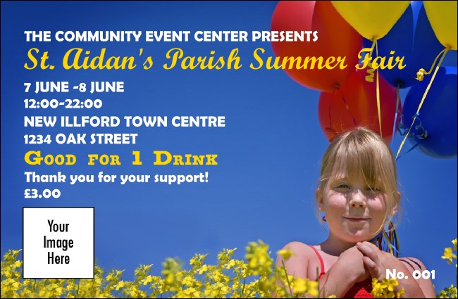 Summer Fair Drink Ticket Product Front