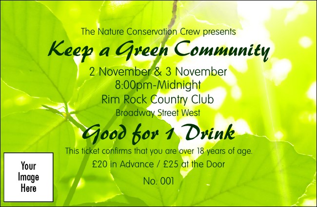 Nature Series - Green Leaves Drink Ticket