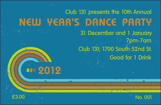 2012 Retro Rainbow Drink Ticket Product Front