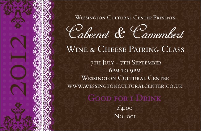 2012 Fancy Drink Ticket Product Front