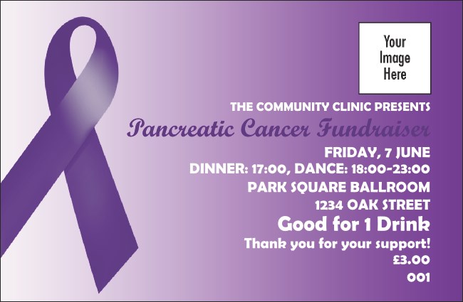 Purple Ribbon Drink Ticket Product Front