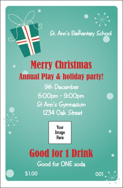 Green Gift Drink Ticket Product Front