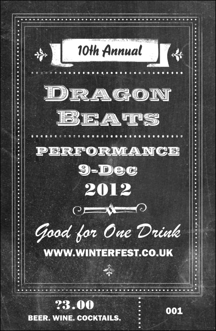 Retro Chalkboard Drink Ticket Product Front