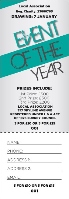 All Purpose Modern Raffle Ticket Product Front