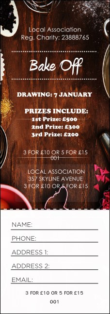 Baking Raffle Ticket Product Front