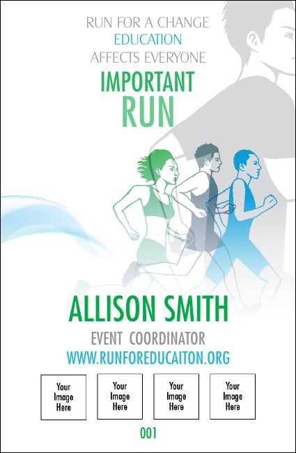 Run for a Cure Blue & Green Drink Ticket Product Front