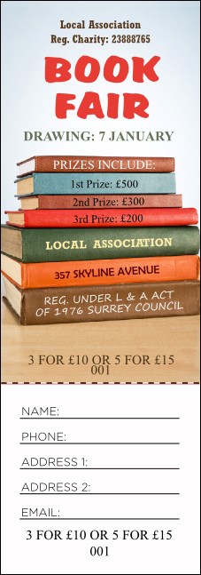 Book Fair Raffle Ticket Product Front