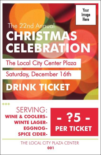 Holiday Lights Drink Ticket Product Front