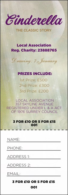 Cinderella Raffle Ticket Product Front