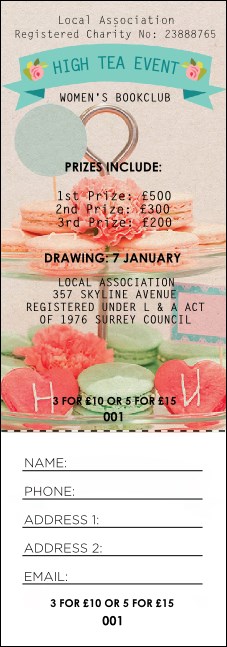 High Tea Raffle Ticket Product Front