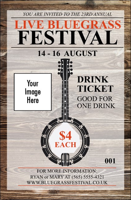 Banjo Drink Ticket Product Front