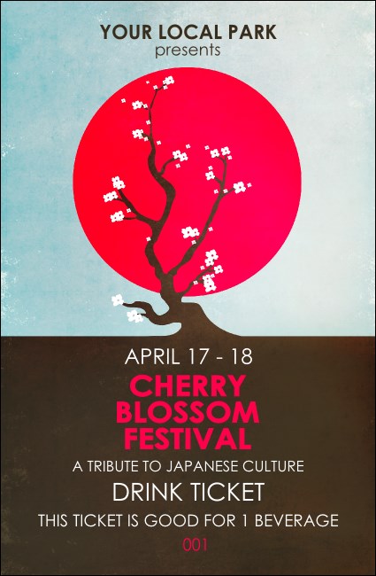 Cherry Blossom Drink Ticket Product Front