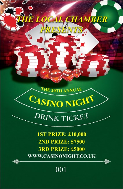 Casino Chips Drink Ticket Product Front
