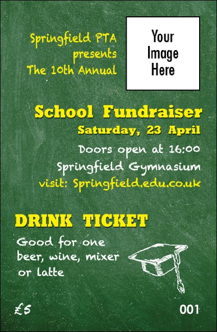 Education Chalk Board Drink Ticket Product Front