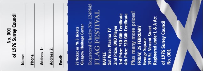 Scottish Flag Raffle Ticket Product Front