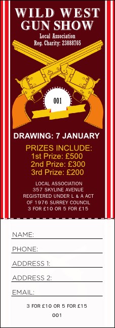 Gun Show Raffle Ticket Product Front