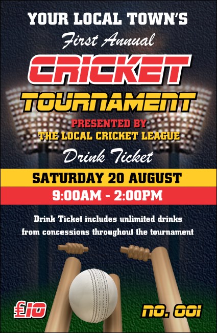 Cricket 2 Drink Ticket Product Front