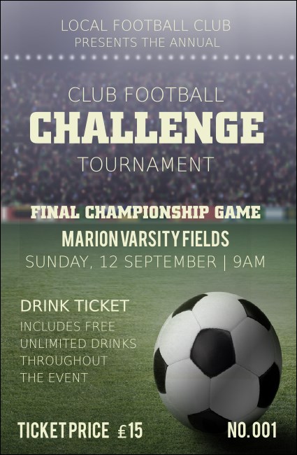 Football Stadium Drink Ticket Product Front