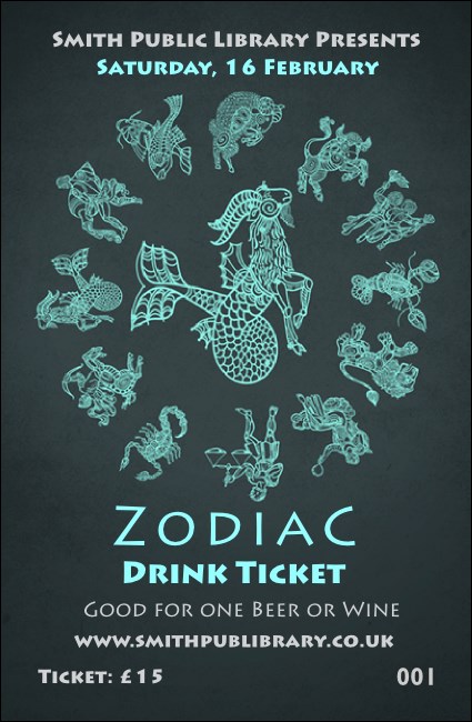 Zodiac Drink Ticket Product Front
